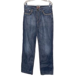 Boy London Men 32X32 Button Fly Denim Straight Leg Jeans Dark Wash‎ Casual